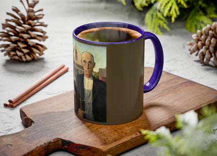 American Gothic by Grant Wood Colorful Mugs (11oz, 15oz)