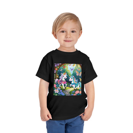 Baby Unicorns and Fluttering Butterflies Toddler Short Sleeve Tee