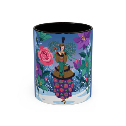 🌹❄️ The Holly Rose Of Winter Colorful Mug – Art Deco Christmas Garden