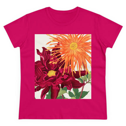 Dahlia Flower by Tanigami Kônan Women's Midweight Cotton Tee