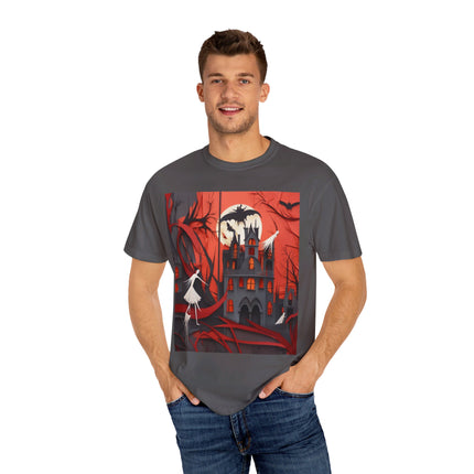 Halloween Night Scene Unisex Garment-Dyed T-shirt