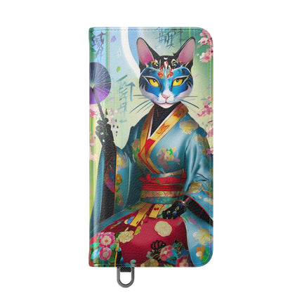 🌸✨ Cyberpunk Geisha Flip Case – Neon Elegance & Futuristic Grace
