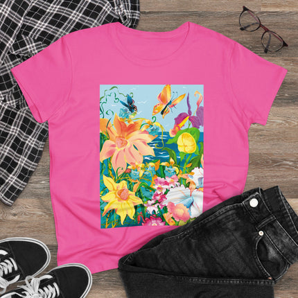 Blooming Paradise Women's Midweight Cotton Tee