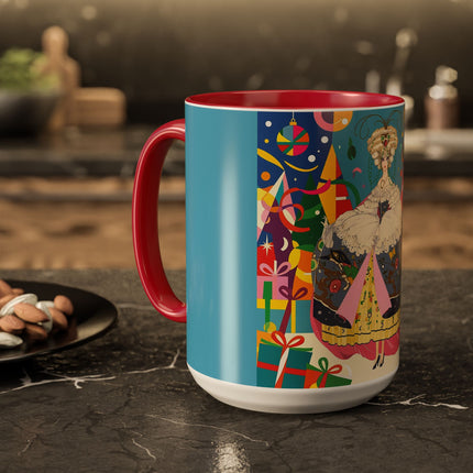 🎀✨ The Christmas Court Of Joy Colorful Mug – Art Deco Holiday Fantasy