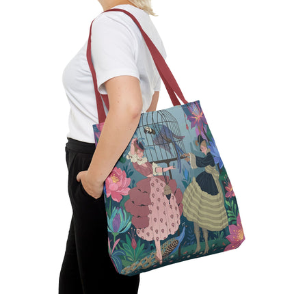 🦜🌸 The Ladies Of The Enchanted Aviary Tote Bag – Art Deco Floral Fantasy