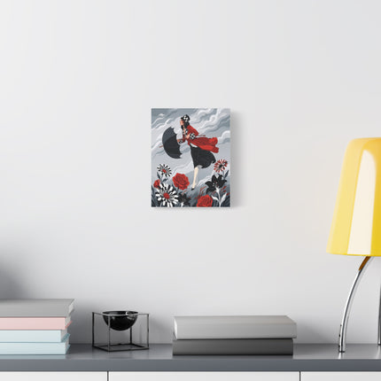 🌹☂️ The Lady In The Storm Placemat – Art Deco Floral Drama