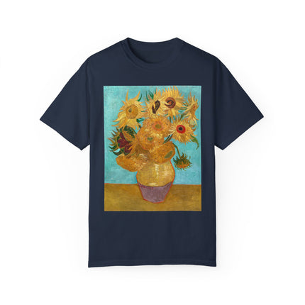 Vase with Twelve Sunflowers by Vincent van Gogh Unisex Garment-Dyed T-shirt