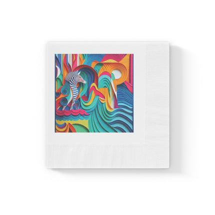 Surfing Zebra White Coined Napkins