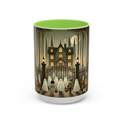 Ghostly Welcome – A Halloween Night Colorful Mugs (11oz, 15oz)