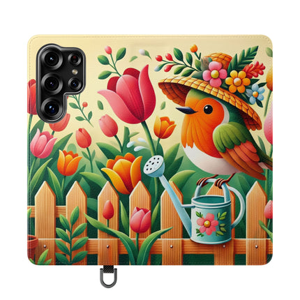 🌷🐦 The Little Garden Tender Flip Case – Sunshine, Care & Storybook Charm