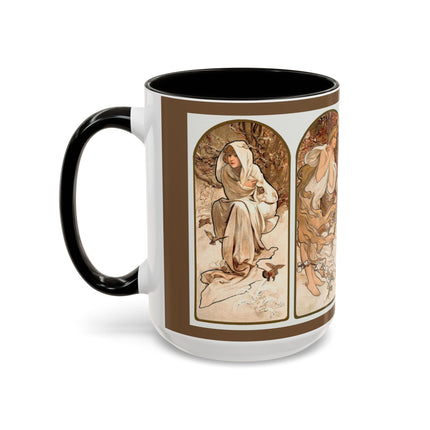 The Seasons by Alphonse Maria Mucha Colorful Mugs (11oz, 15oz)