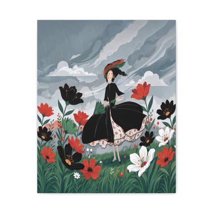 🌧️🌺 The Stormy Flower Walk Placemat – Art Deco Floral Fashion