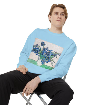 Irises by Vincent Van Gogh Unisex Garment-Dyed Sweatshirt