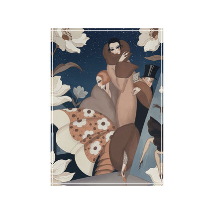 🌸✨ The Midnight Magnolia Masquerade Acrylic Art Block – Art Deco Nocturne