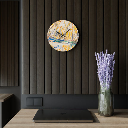 Saint-Tropez by Paul Signac Acrylic Wall Clock, Round and Square