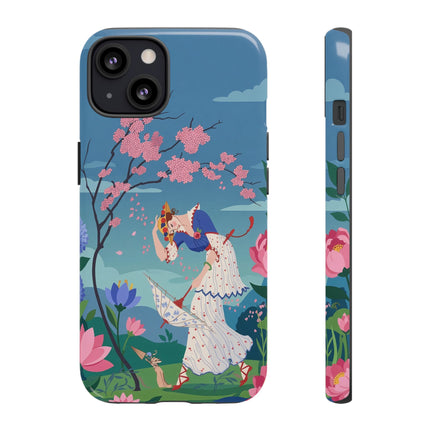 🌸☂️ The Lady Of The Falling Blossoms Phone Case – Art Deco Garden Whimsy