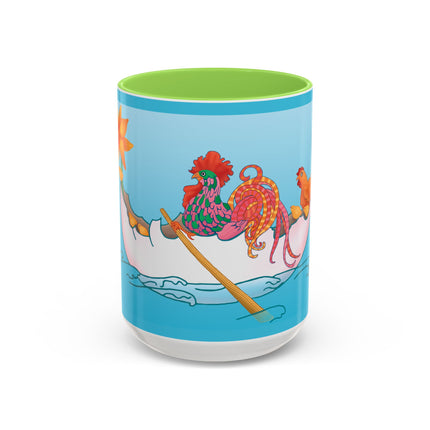 A Rooster's Seafaring Adventure Colorful Mugs, 11oz
