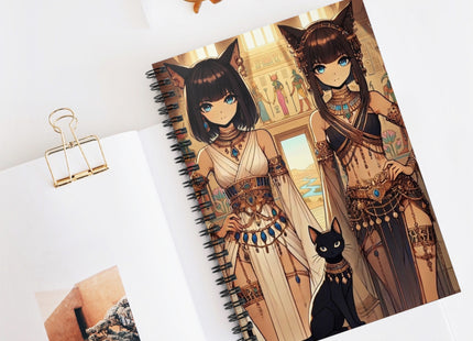Egyptian Priestess Cats Spiral Notebook — Ruled Line