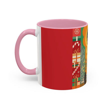 ❤️ The Lady Of The Candlelit Christmas Alcove Colorful Mug – Art Deco Holiday Elegance