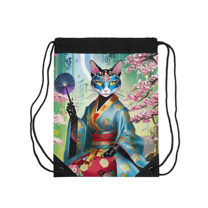 Cyberpunk Geisha Drawstring Bag