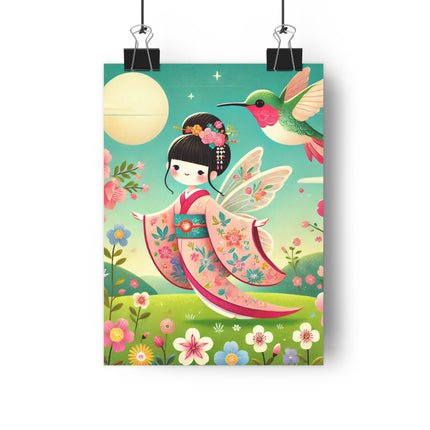 Geisha Fairy and the Hummingbird Blossom Giclée Art Print