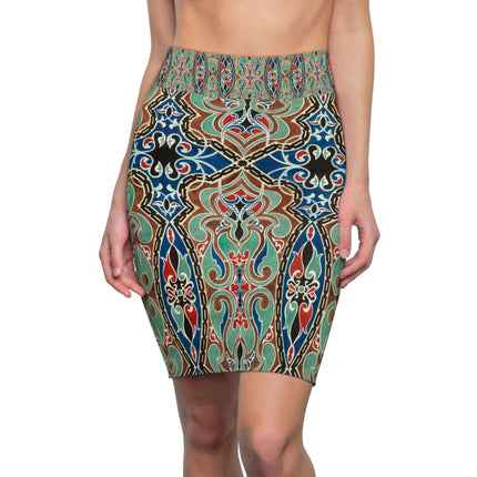 Arabian Ornament by Elizabeth A. Nedwill Women's Pencil Skirt (AOP)