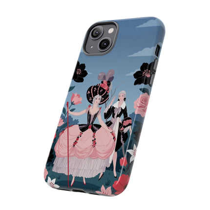 🌹🎭 The Rose Masquerade Promenade Phone Case – Art Deco Floral Elegance
