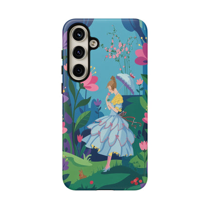 🌸☂️ A Stroll Through The Enchanted Forest Phone Case – Art Deco Floral Fantasy