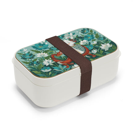 🐉🌿 The Dragon Keeper Bento Lunch Box – Art Deco Floral Fantasy