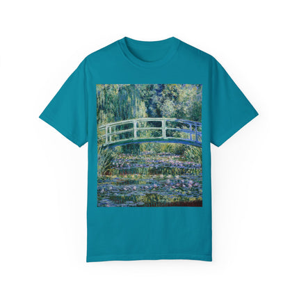 Water Lilies and Japanese Bridge by Claude Monet Unisex Garment-Dyed T-shirt