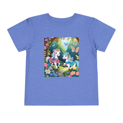 Baby Unicorns and Fluttering Butterflies Toddler Short Sleeve Tee
