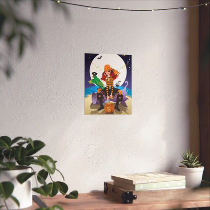 Moonlit Pirate Halloween Fine Art Posters