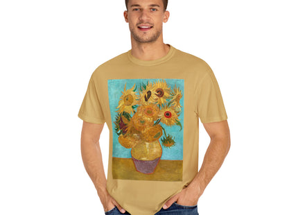 Vase with Twelve Sunflowers by Vincent van Gogh Unisex Garment-Dyed T-shirt