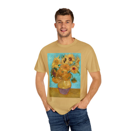 Vase with Twelve Sunflowers by Vincent van Gogh Unisex Garment-Dyed T-shirt