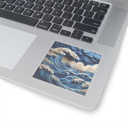 Dramatic Ocean with Crashing Waves Kiss-Cut Stickers (4 Sizes)