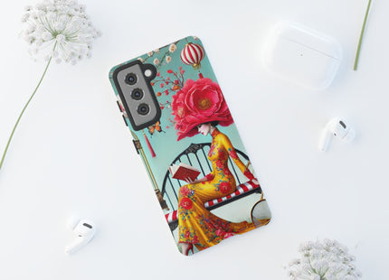 Reading In A Painted Garden Phone Cases