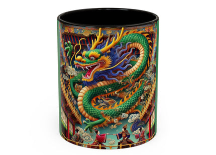 Tibetan Dragon Over Kabuki Duel Colorful Mugs (11oz, 15oz)
