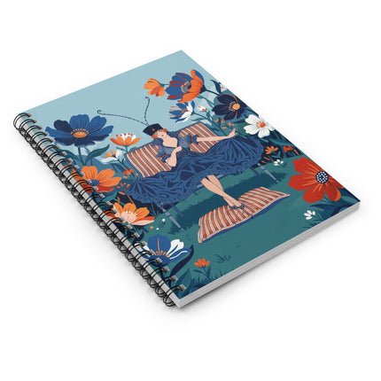🌺🎩 The Lady Of The Curious Garden Spiral Notebook – Art Deco Floral Whimsy