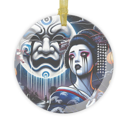 Geisha’s Black Ink Tears Glass Ornament
