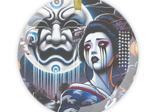 Geisha’s Black Ink Tears Glass Ornament