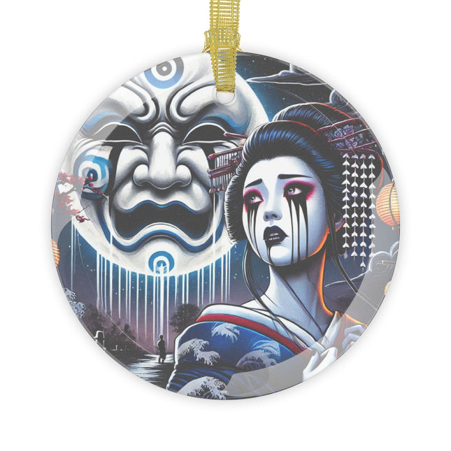 Geisha’s Black Ink Tears Glass Ornament