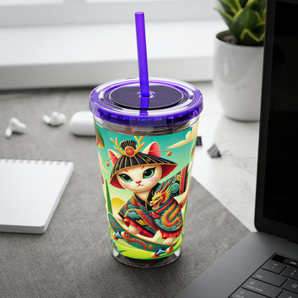 Dragon Dance on Wheels Sunsplash Tumbler with Straw, 16oz