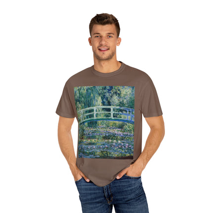Water Lilies and Japanese Bridge by Claude Monet Unisex Garment-Dyed T-shirt