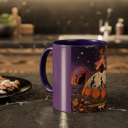 🎃🌙 The Pumpkin Moon Dress Colorful Mug – Whimsical Halloween Fashion