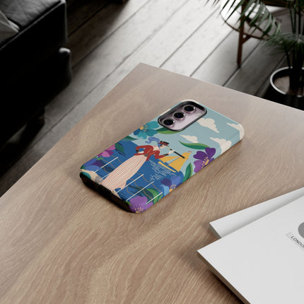 🌊🔭 The Lady Of The Seaside Lookout Phone Case – Art Deco Nautical Adventure
