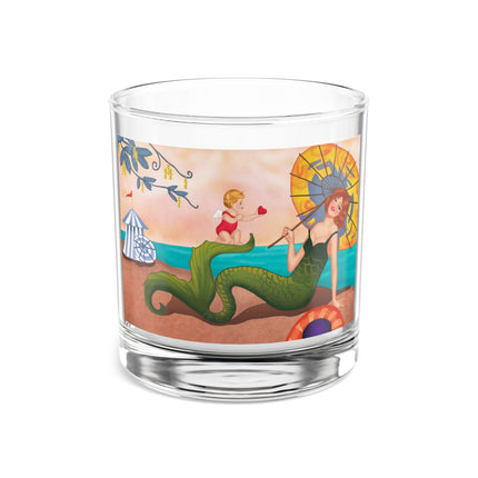 Mermaid with Parasol and Cupid by George Barbier Rocks Glass, 10oz