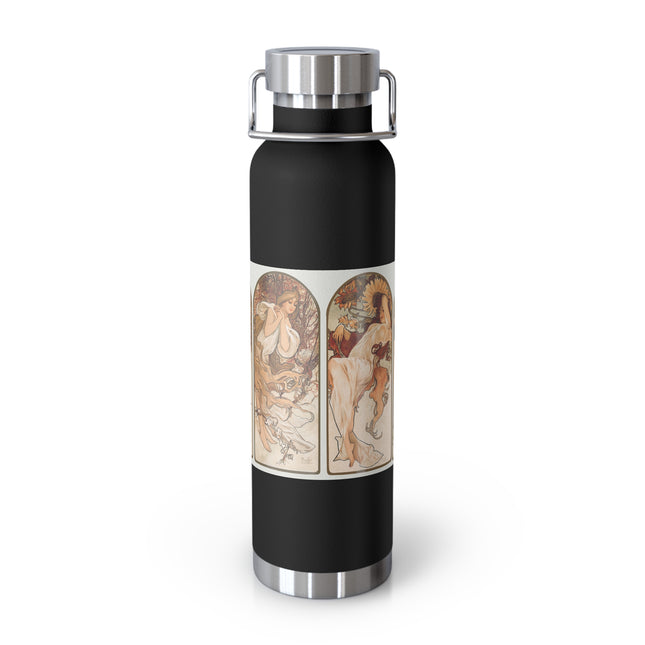 The Seasons by Alphonse Maria Mucha Copper Vacuum Insulated Bottle, 22oz