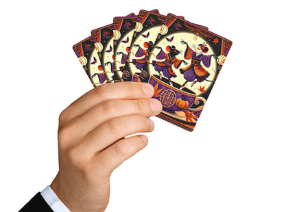 Theatrical Halloween Kabuki Mice on Teacup Playing Cards