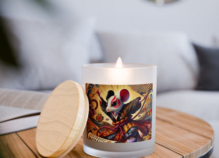 Theatrical Mouse on a Mission Frosted Glass Candle, 11oz