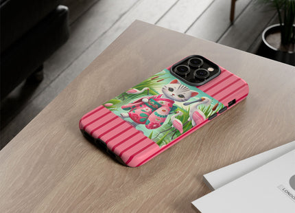 Geisha Kitten Strolls Among the Spoonbills Phone Cases